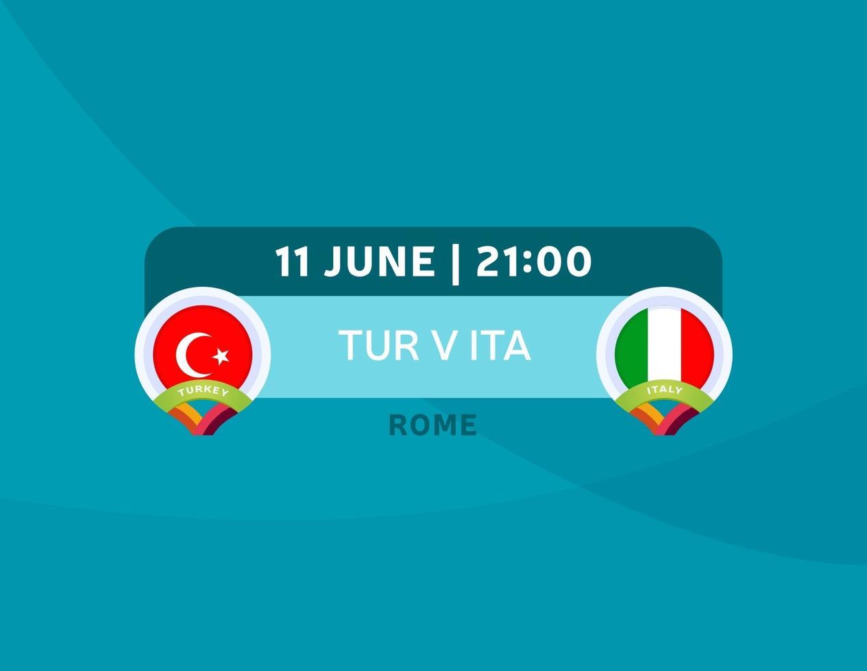 turkije vs italië voetbal vector