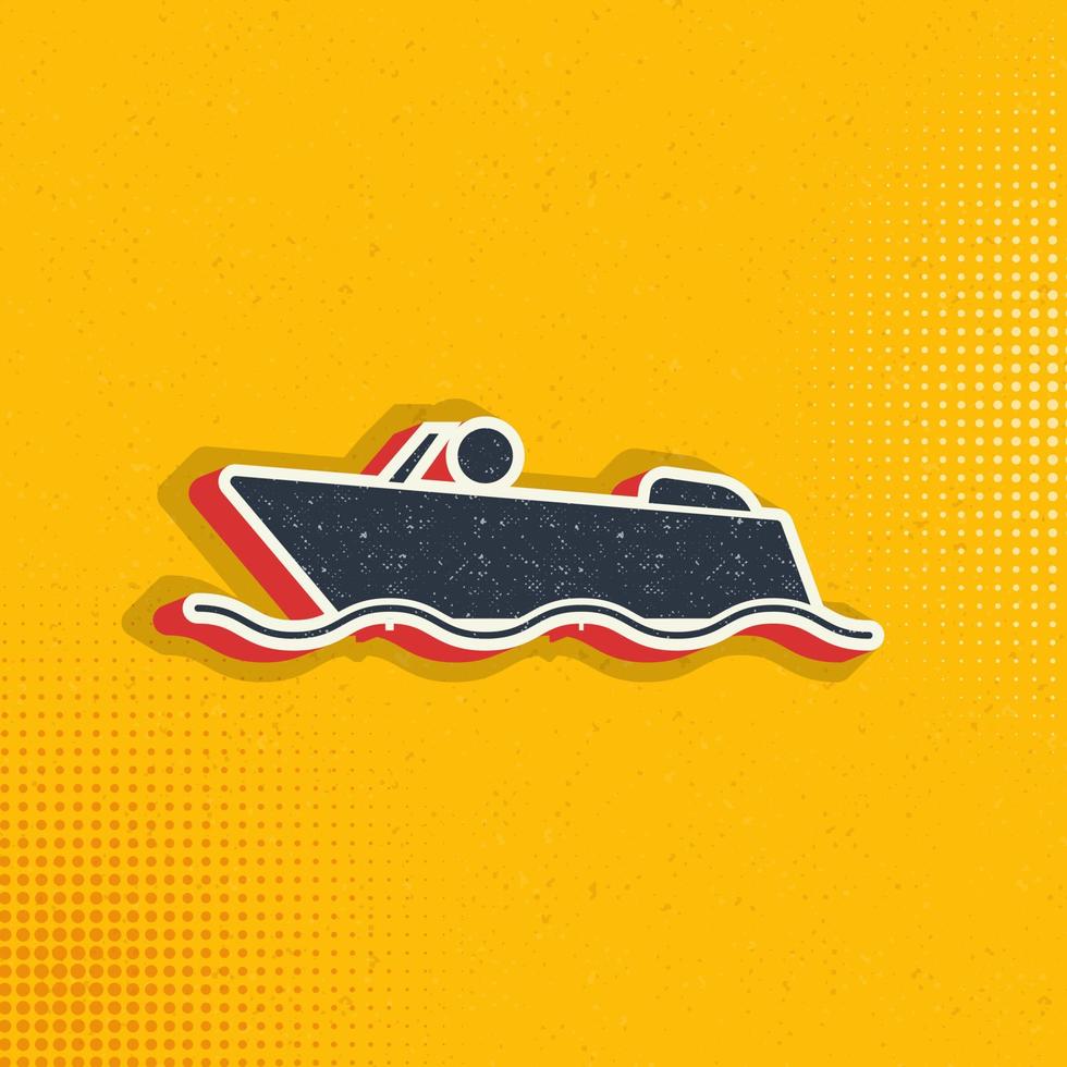 boot knal kunst, retro icoon. vector illustratie van knal kunst stijl Aan retro achtergrond