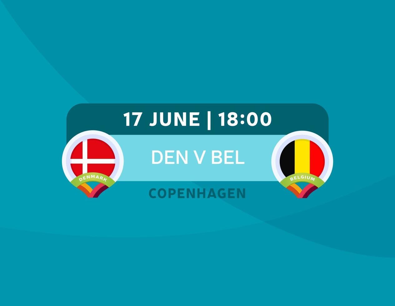 Denemarken vs belgisch voetbal vector