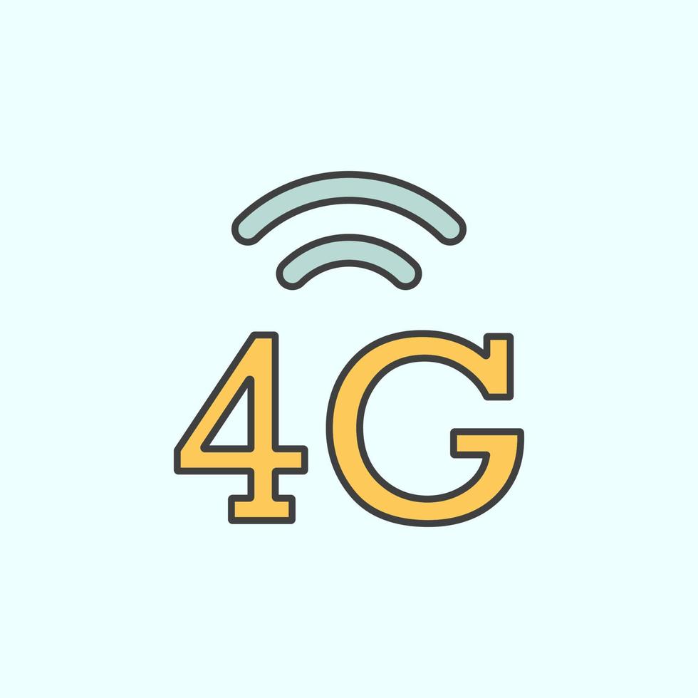 4g, signaal kleur vector icoon, vector illustratie Aan wit achtergrond