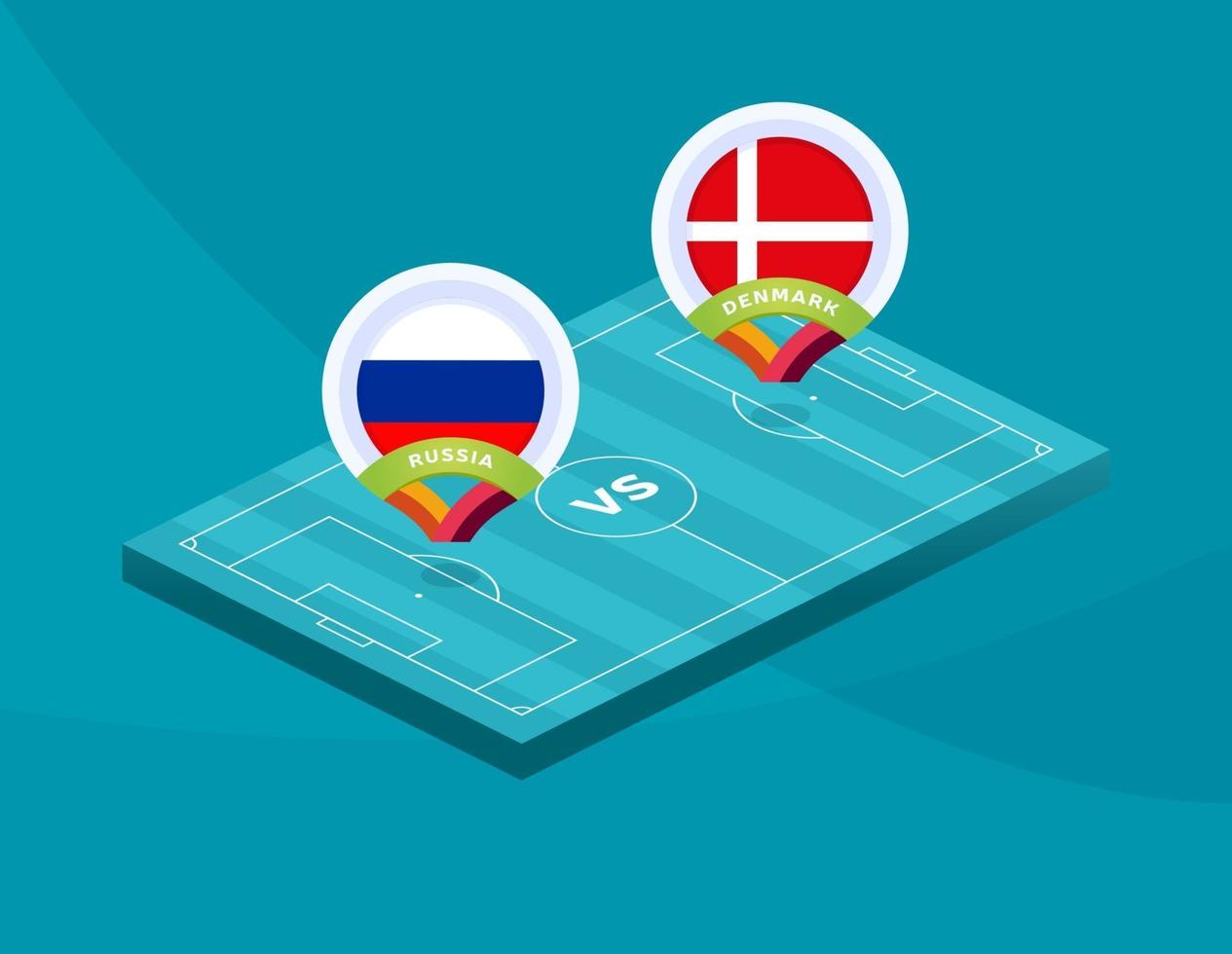 Rusland vs Denemarken voetbal vector