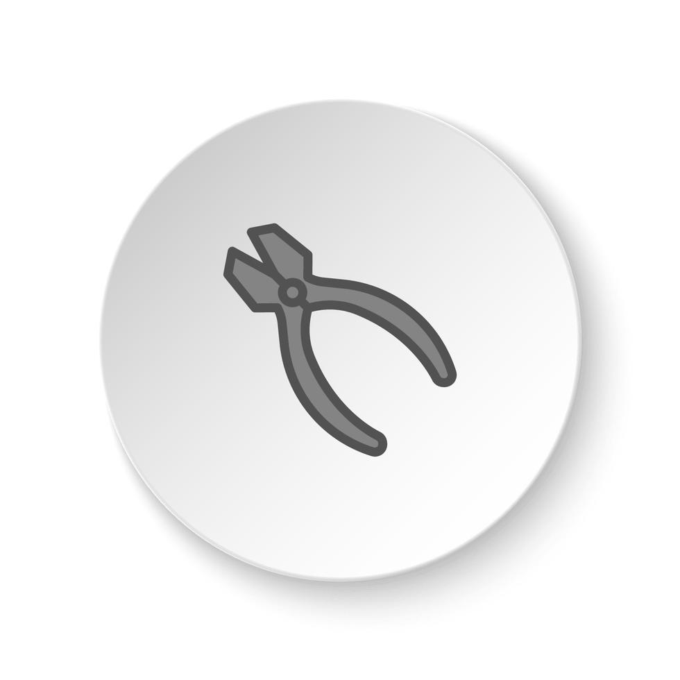 ronde knop voor web icoon, tangen, reparatie. knop banier ronde, insigne koppel voor toepassing illustratie Aan wit achtergrond vector