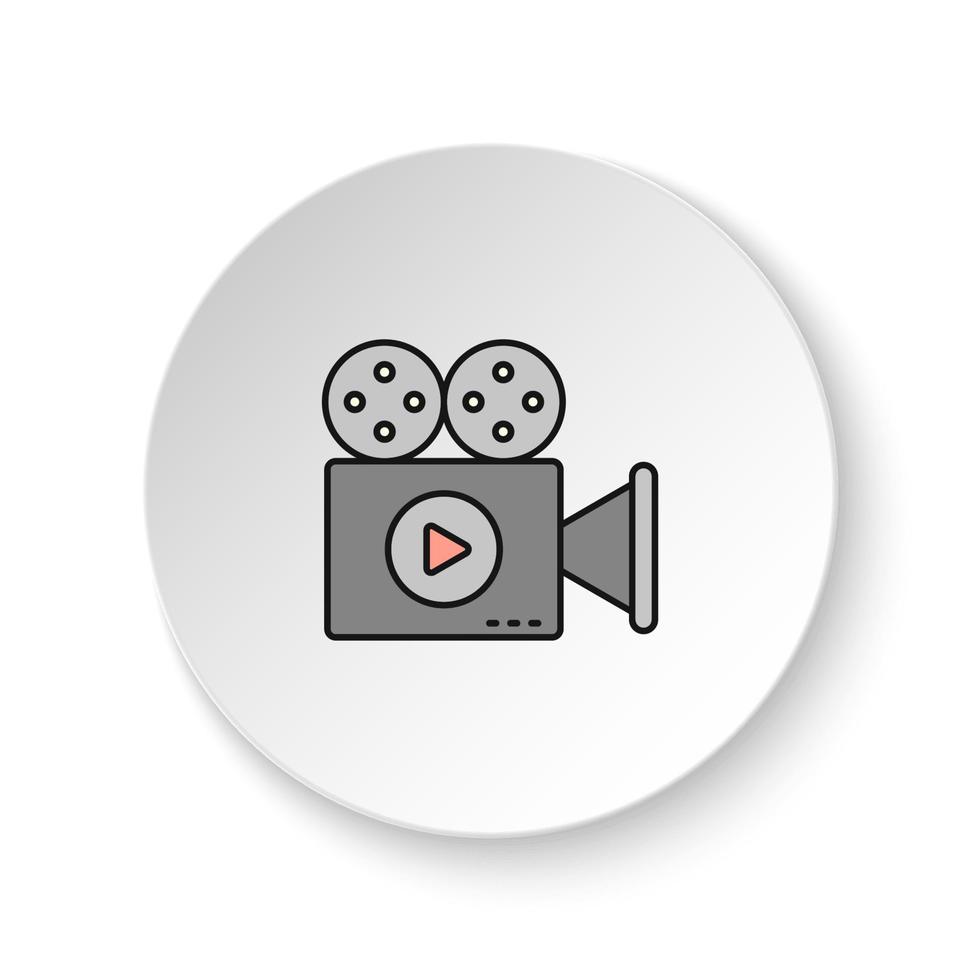 ronde knop voor web icoon, film, invoering, video. knop banier ronde, insigne koppel voor toepassing illustratie Aan wit achtergrond vector