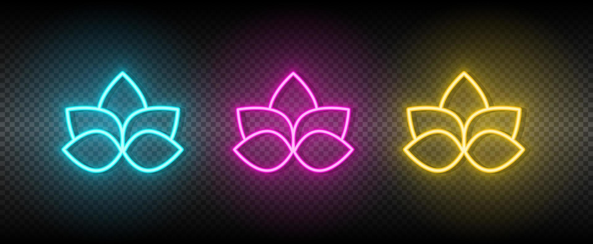 lotus bloem symbool neon vector icoon.