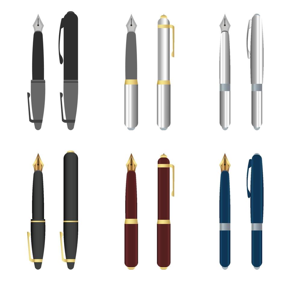 inkt pen set illustratie. vulpen set illustratie vector