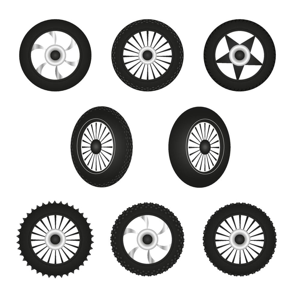 motorfiets wiel set illustratie vector