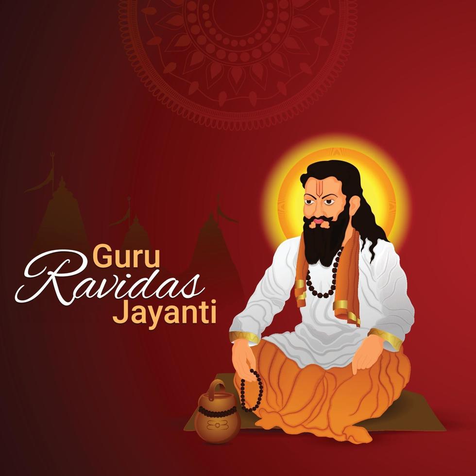 craetive illustratie van de viering van de gelukkige goeroe ravidas jayanti vector