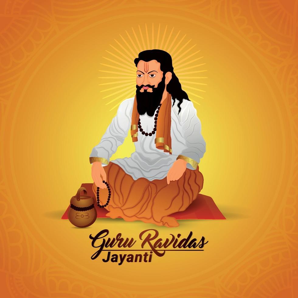 creatieve illustratie van goeroe ravidas jayanti vector