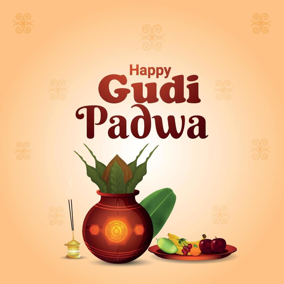 gudi padwa zuid-indiase festival achtergrond vector