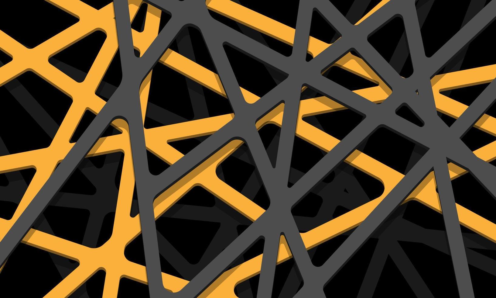 abstract geel grijs lijn maas meetkundig overlappen Aan zwart ontwerp modern futuristische achtergrond vector