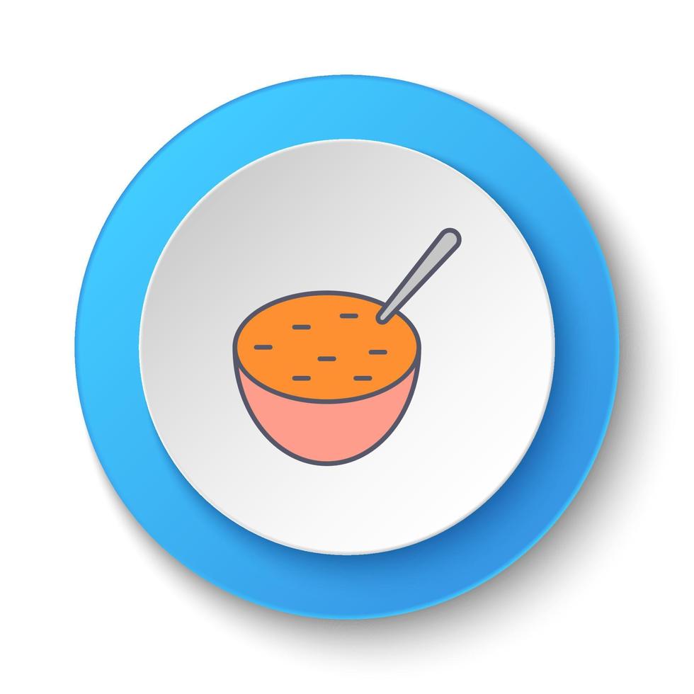 ronde knop voor web icoon, heet soep. knop banier ronde, insigne koppel voor toepassing illustratie Aan wit achtergrond vector