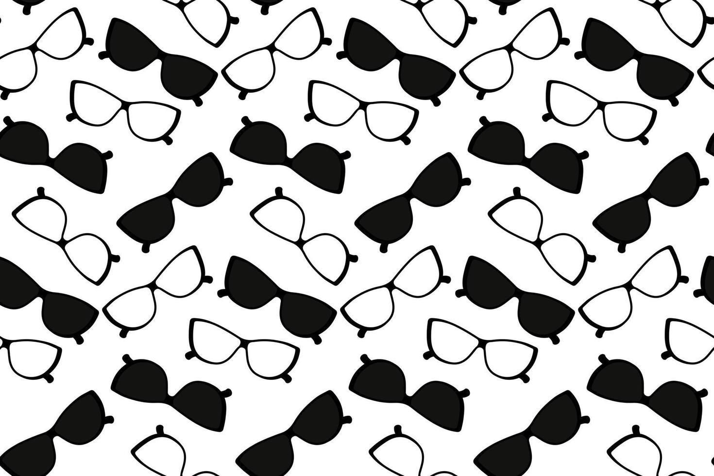 eindeloos patroon van zonnebril in zwart en wit. abstract achtergrond textuur. Hallo zomer. vector