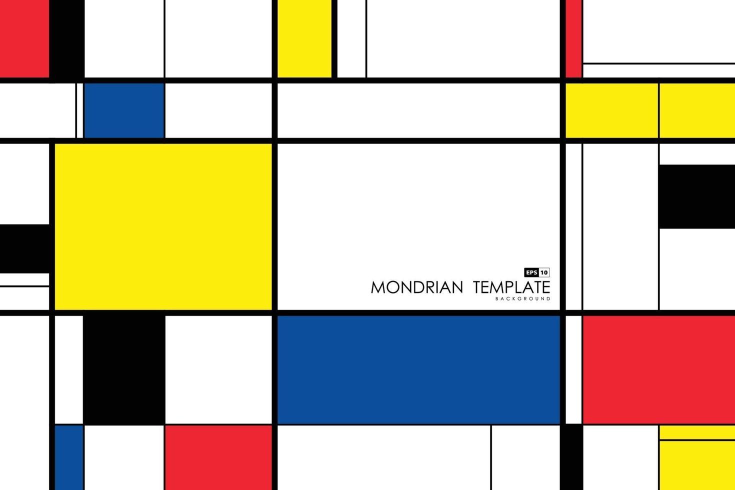 abstracte mondrian sjabloonontwerp kunstwerk retro achtergrond. illustratie vector eps10