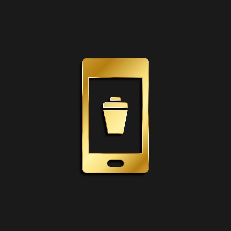 telefoon, dichtbij, verwijderen goud icoon. vector illustratie van gouden stijl icoon Aan donker achtergrond