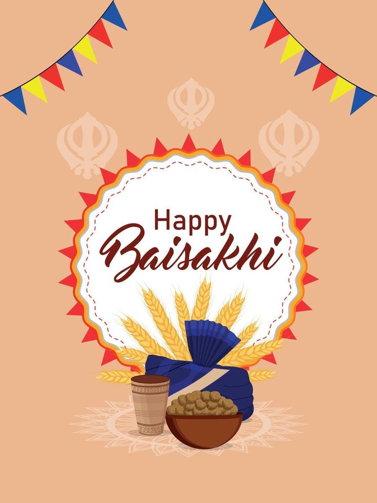 gelukkige vaisakhi-viering poster vector