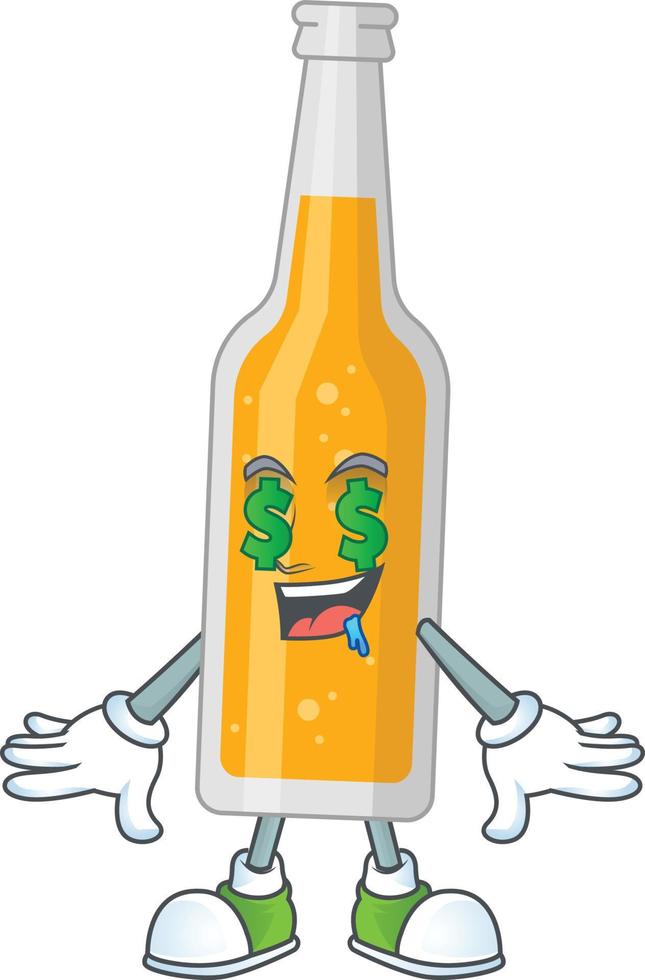 tekenfilm karakter van fles van bier vector