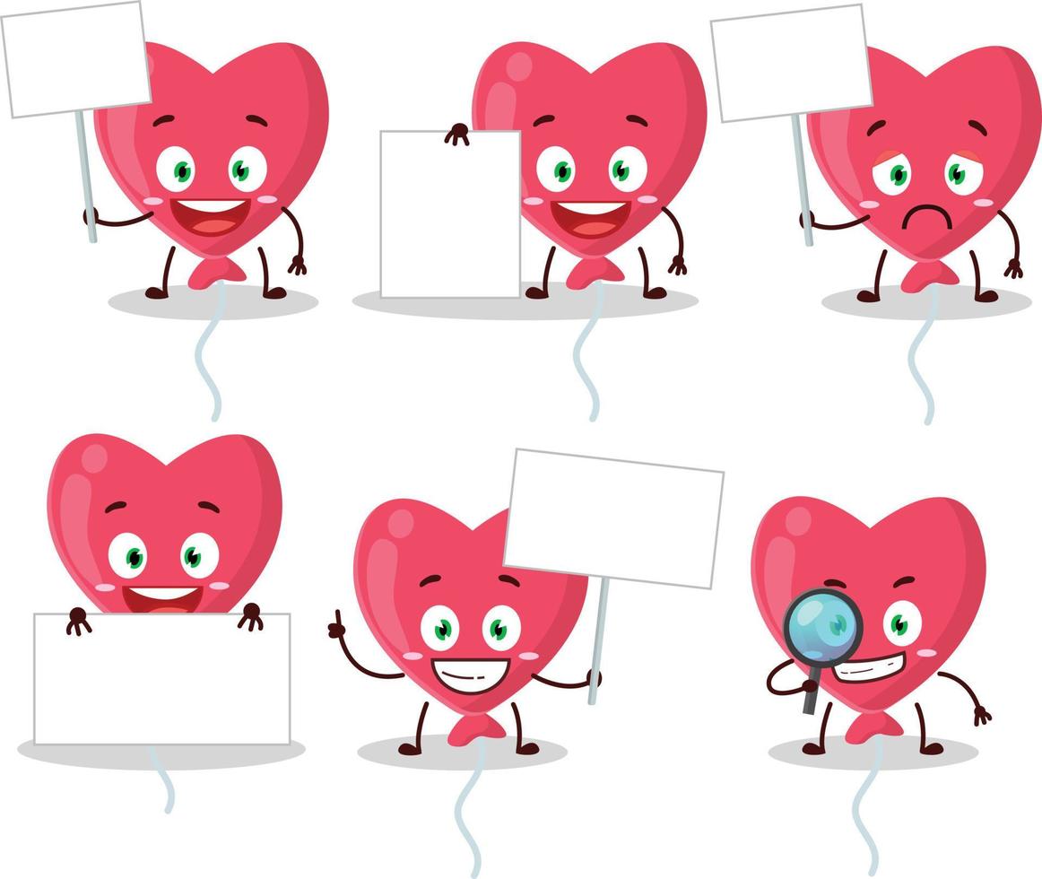 rood liefde ballon tekenfilm karakter brengen informatie bord vector