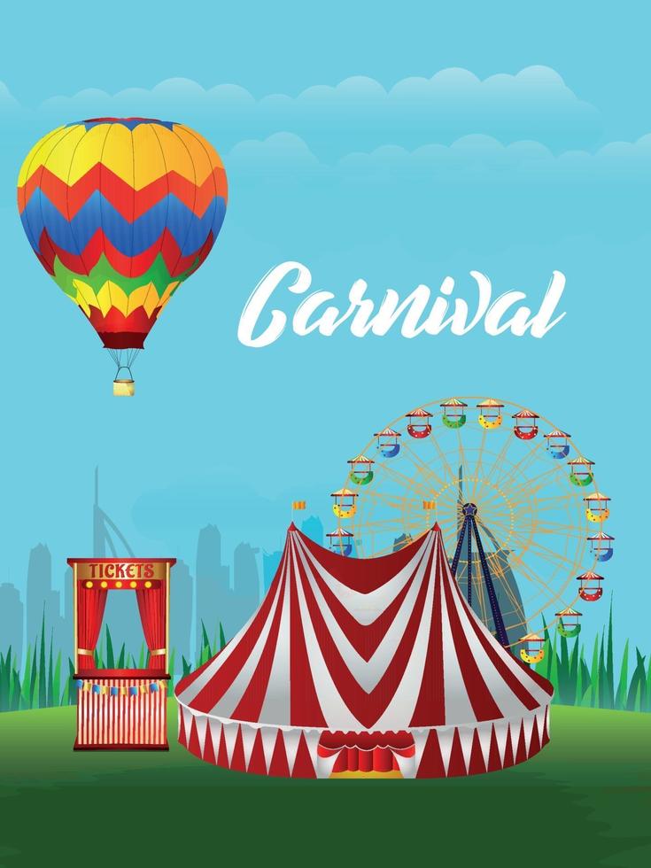 carnaval feestviering poster met creatief masker vector