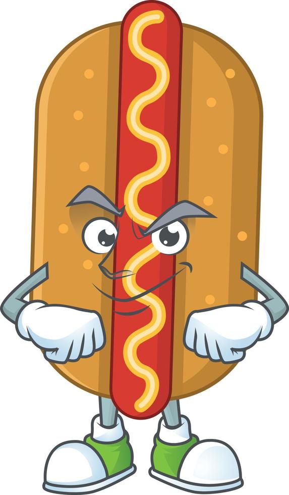 tekenfilm karakter van hotdog vector