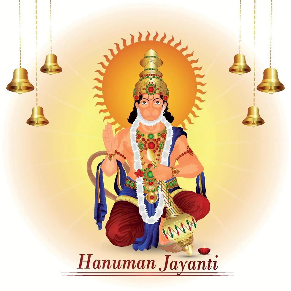creatieve illustratie van Lord Hanuman en achtergrond vector