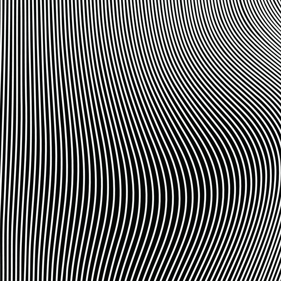 abstract zwart-wit golvend lijnpatroon van op-art achtergrond. illustratie vector eps10