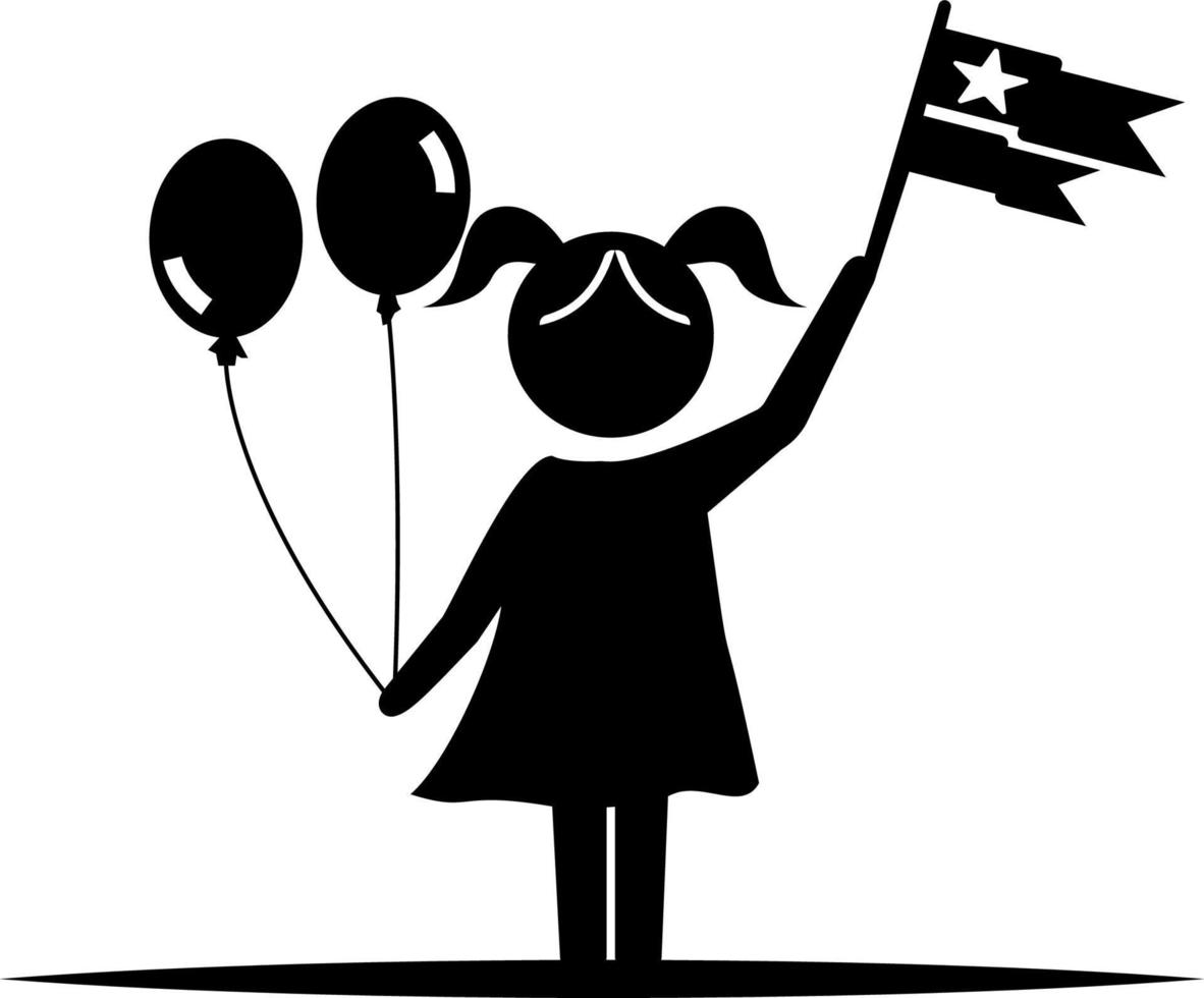 kind, onafhankelijkheid dag, vlag icoon - vector Aan wit achtergrond