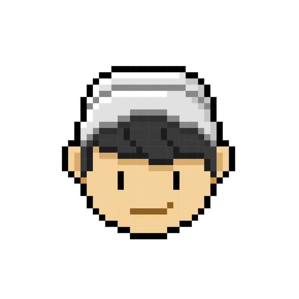 jongen vervelend hoed in pixel kunst stijl vector