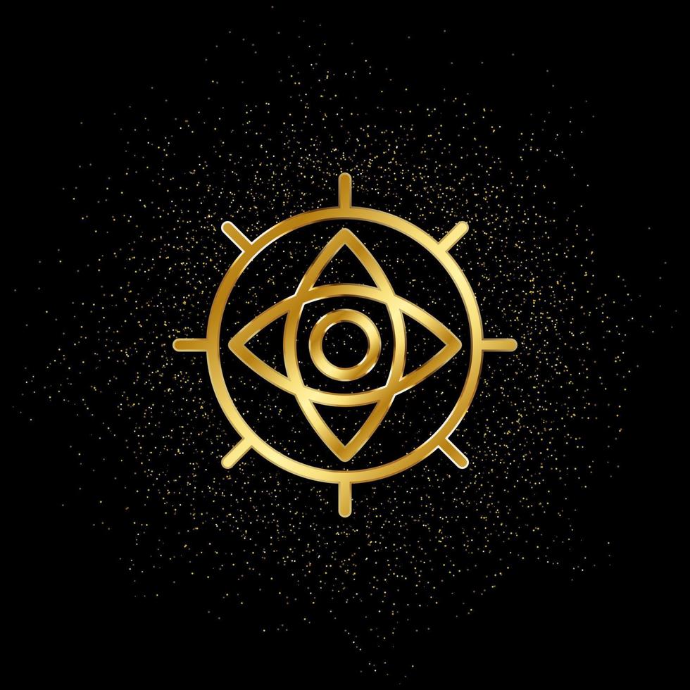 mandala goud icoon. vector illustratie van gouden deeltje achtergrond.. geestelijk concept vector illustratie .