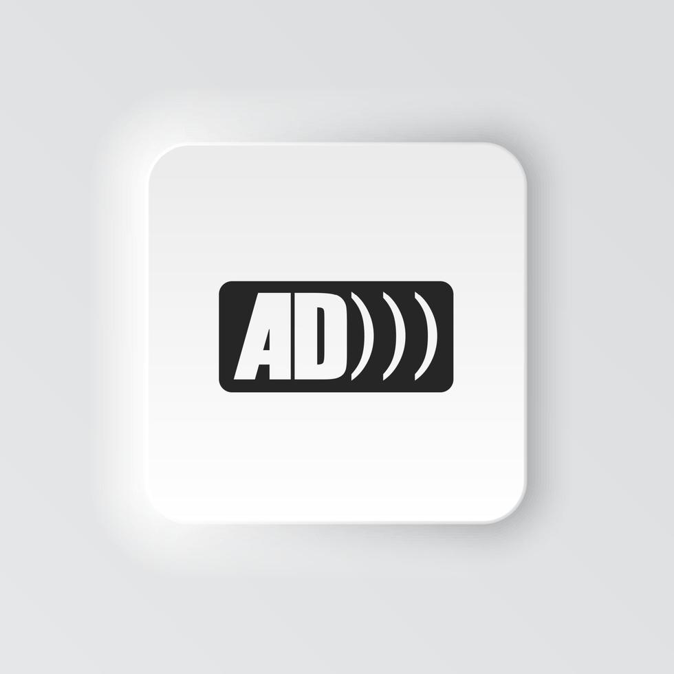 rechthoek knop icoon advertentie logo. knop banier rechthoek insigne koppel voor toepassing illustratie Aan neomorf stijl Aan wit achtergrond vector