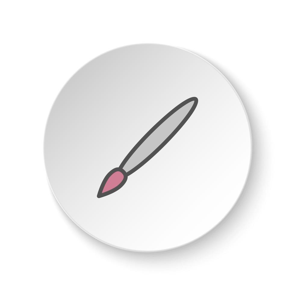 ronde knop voor web icoon, borstel, penseel. knop banier ronde, insigne koppel voor toepassing illustratie Aan wit achtergrond vector