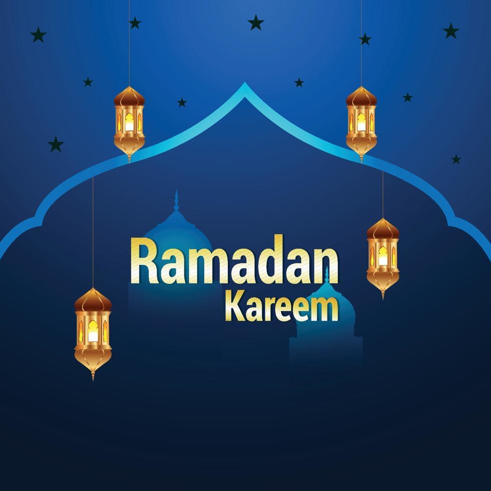 ramadan kareem plat islmic festival met creatieve lantaarns vector