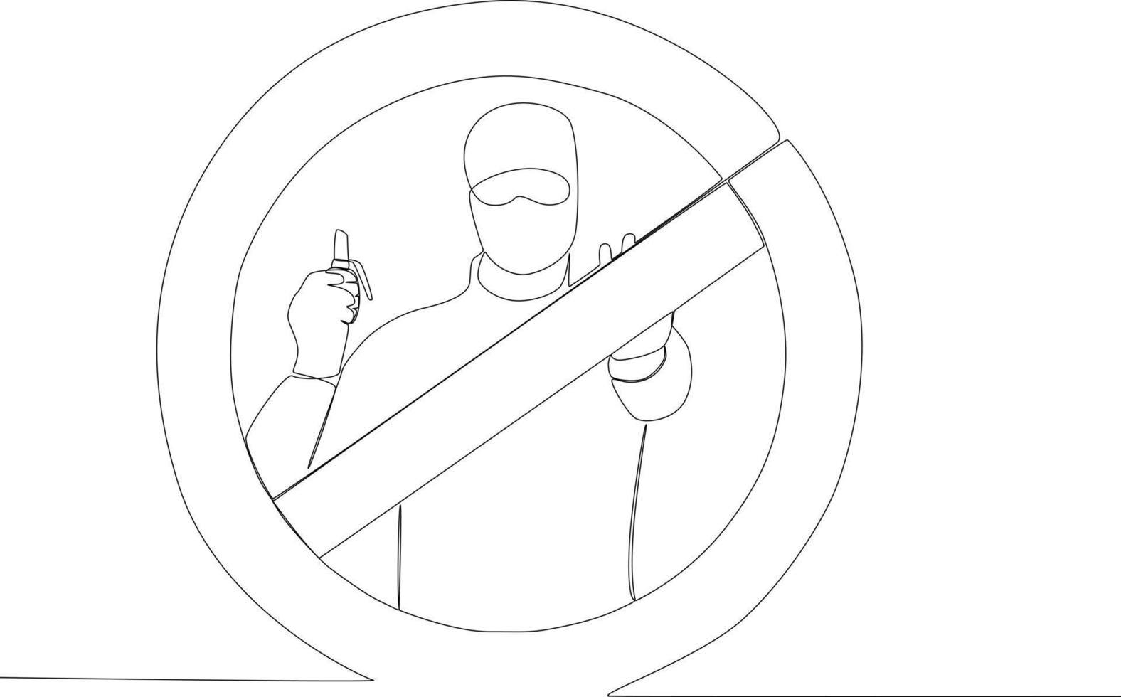 een symbool verbieden de gebruik van scherp wapen. vector