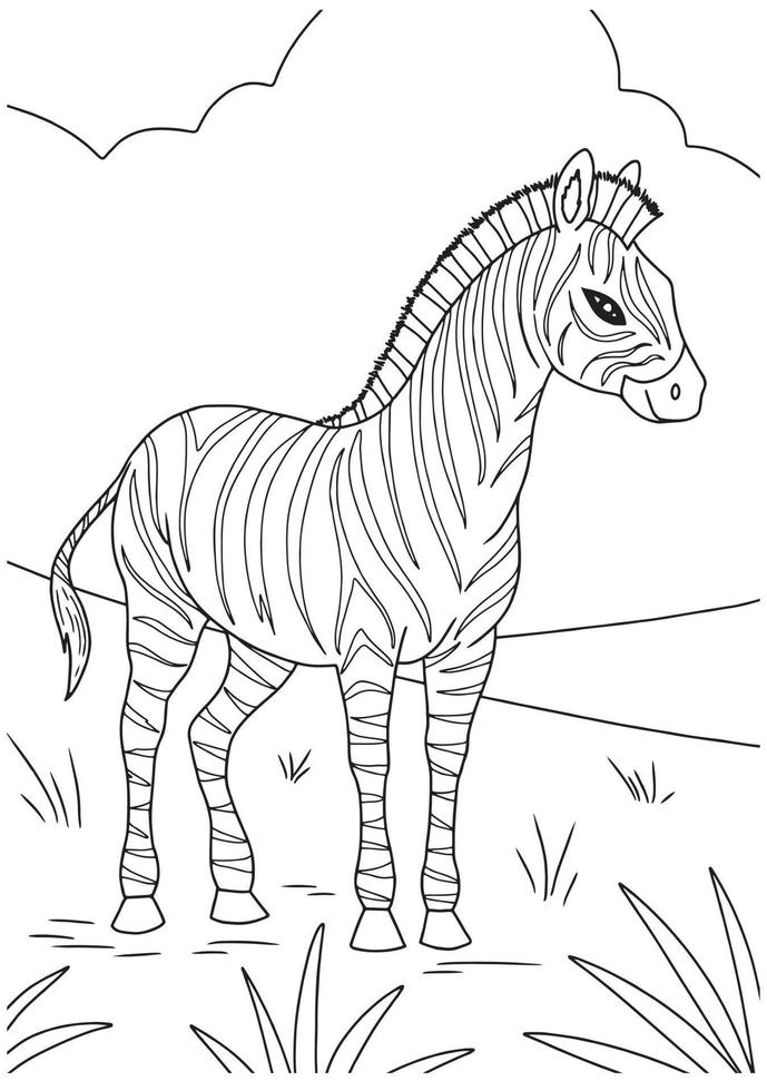 lijn kunst van een zebra. gebruikt voor kleur boek en kleur Pagina's vector