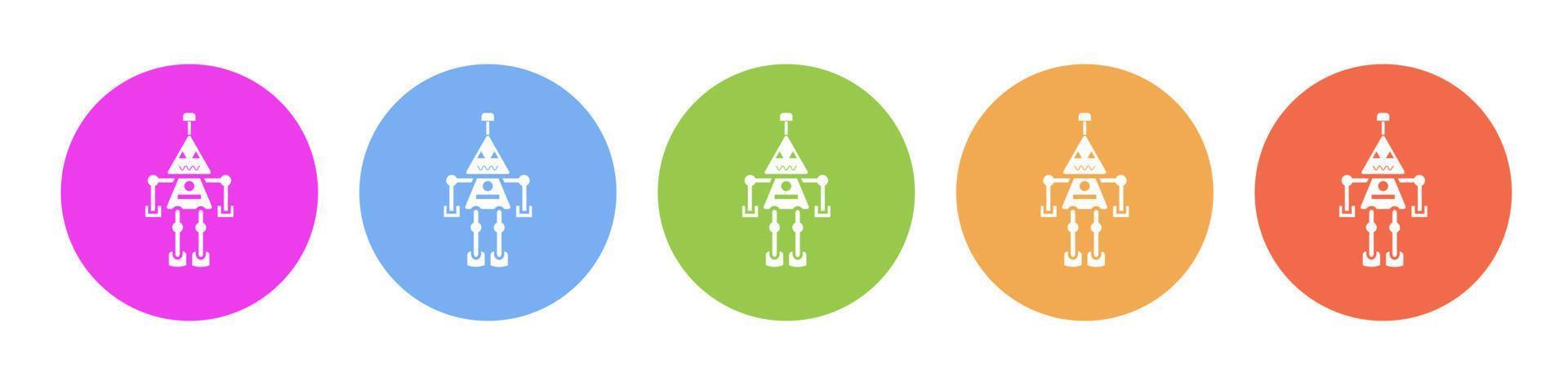multi gekleurde icoon robot technologie. knop banier ronde insigne koppel voor toepassing illustratie Aan wit achtergrond vector