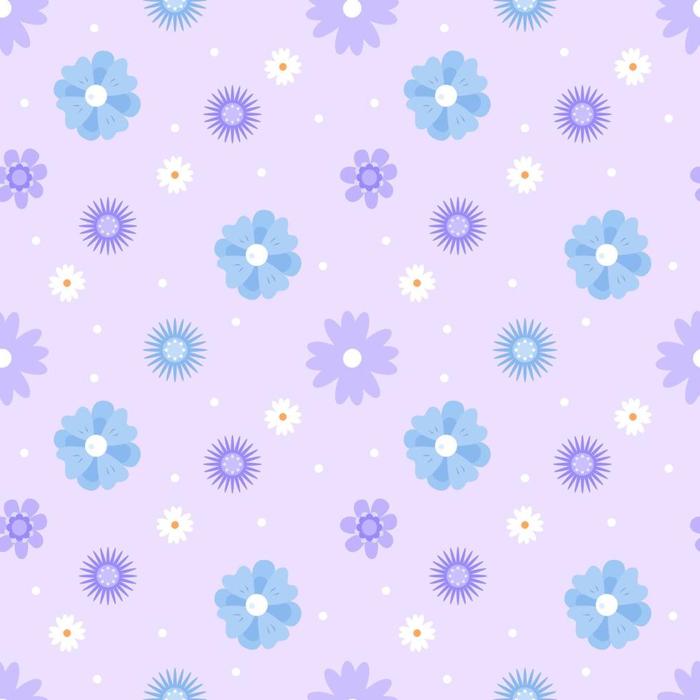 Purper bloemen esthetisch naadloos patroon achtergrond vector