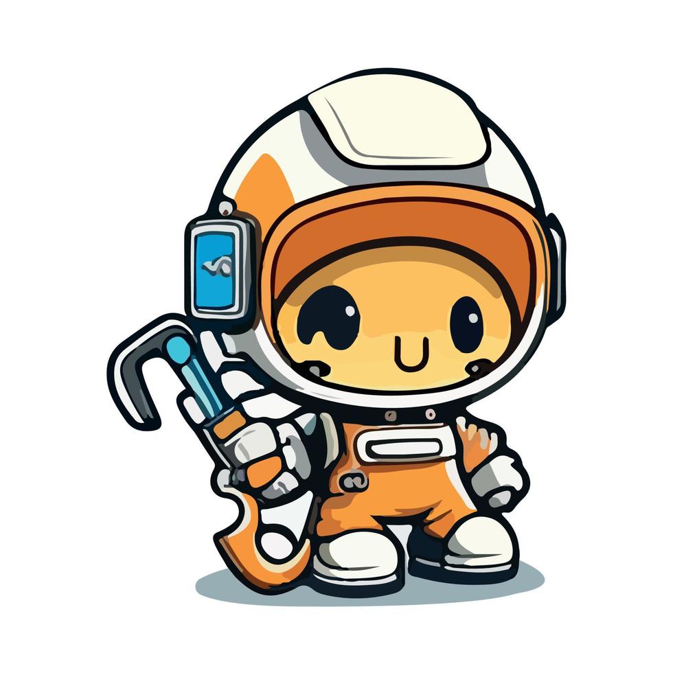 schattig robot astronaut tekenfilm vector icoon illustratie