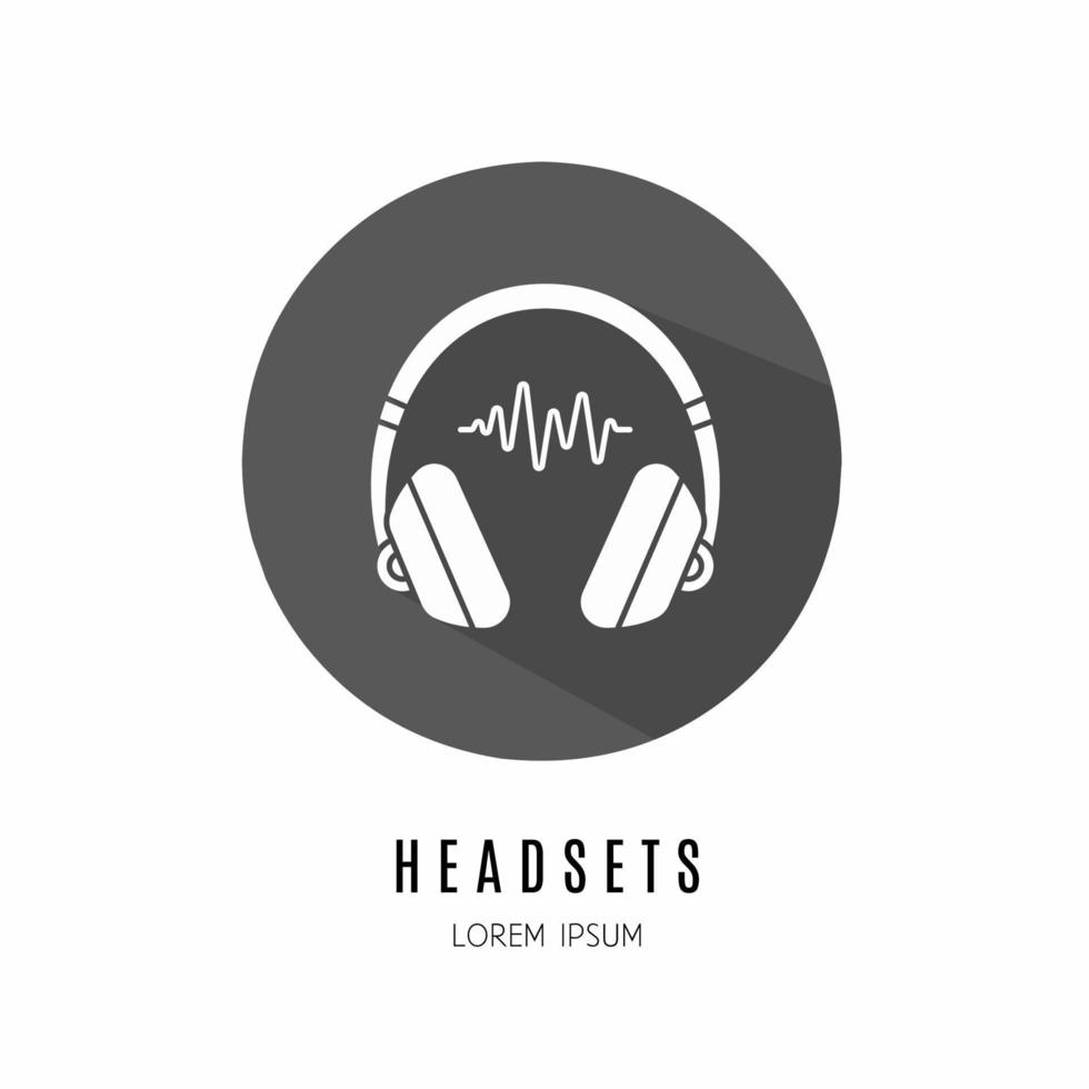 headsets icoon in vlak. logo voor bedrijf. voorraad vector. vector