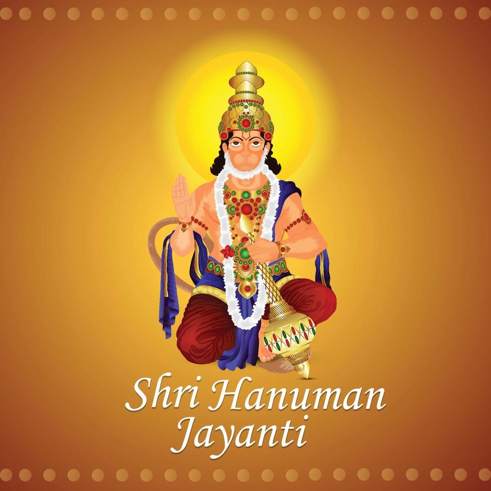 creatieve illustratie van gelukkige hanuman jayanti-wenskaart vector