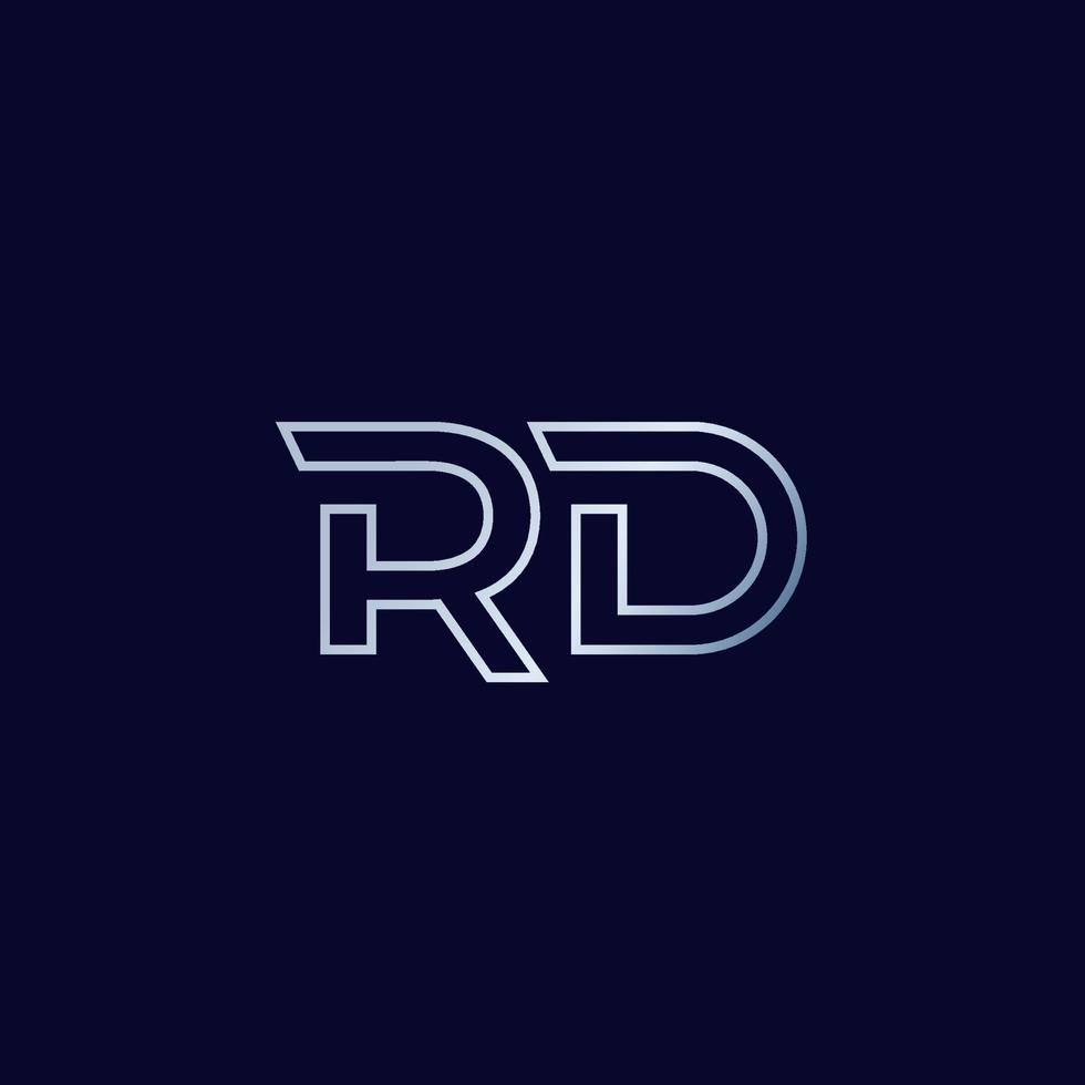 rd brieven logo, lijn ontwerp vector