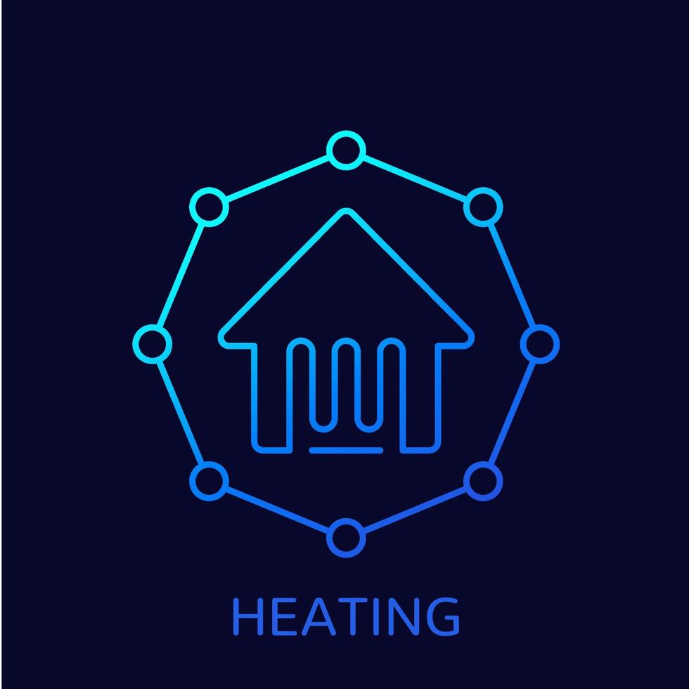huis verwarming lijn icoon, vector