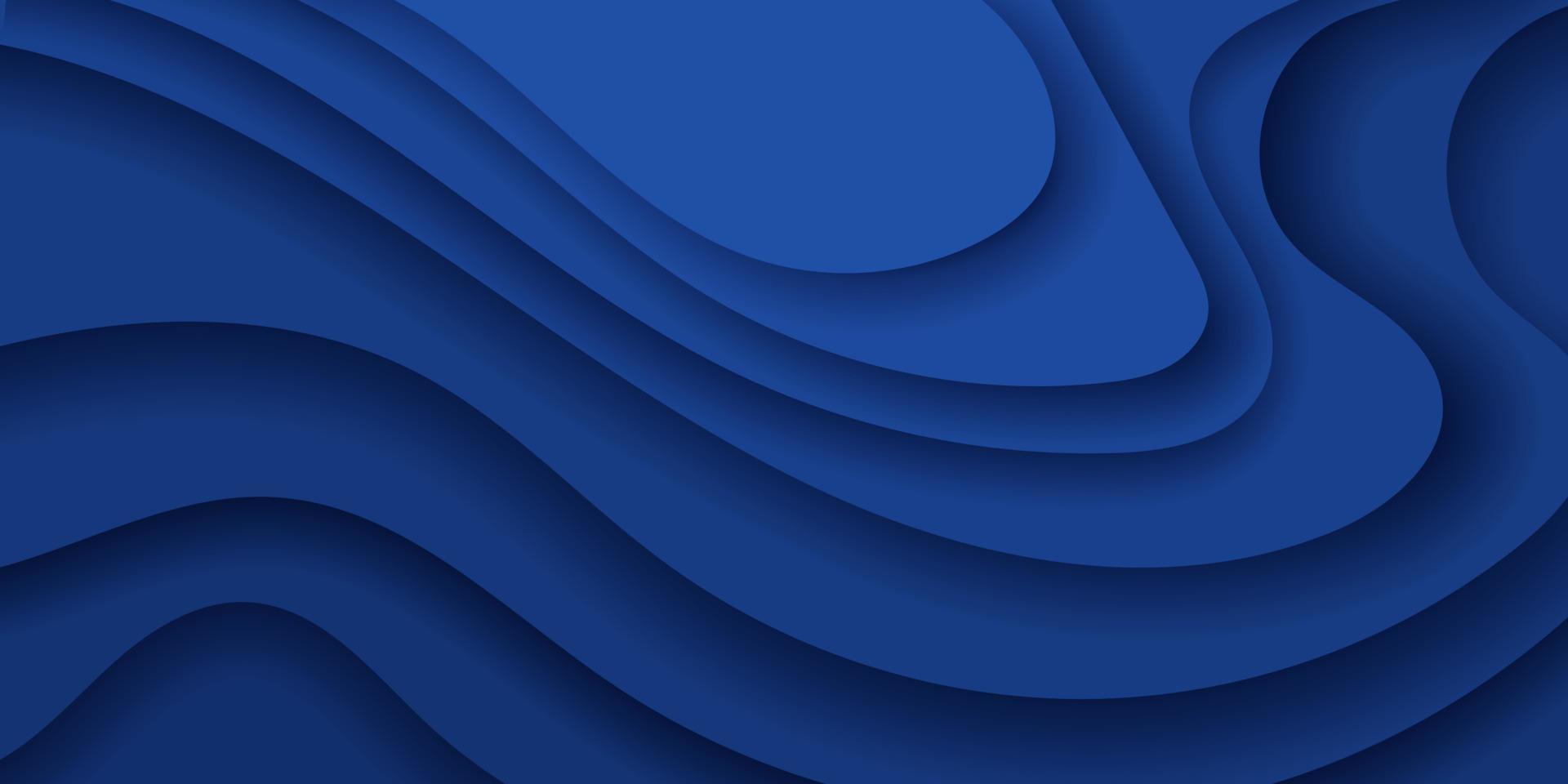abstract donker blauw papier en overlappen Golf kromme lijn dimensie modern website banier ontwerp vector achtergrond