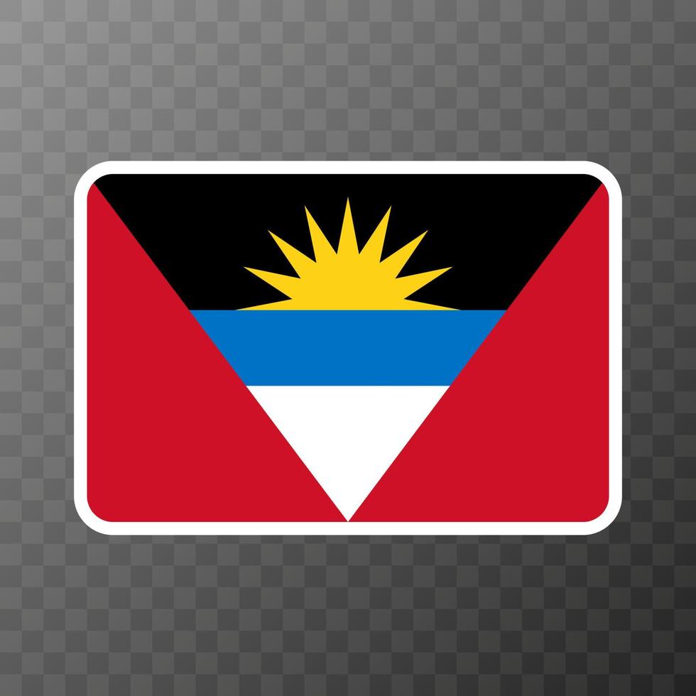 vlag van antigua en barbuda, officiële kleuren en verhouding. vectorillustratie. vector
