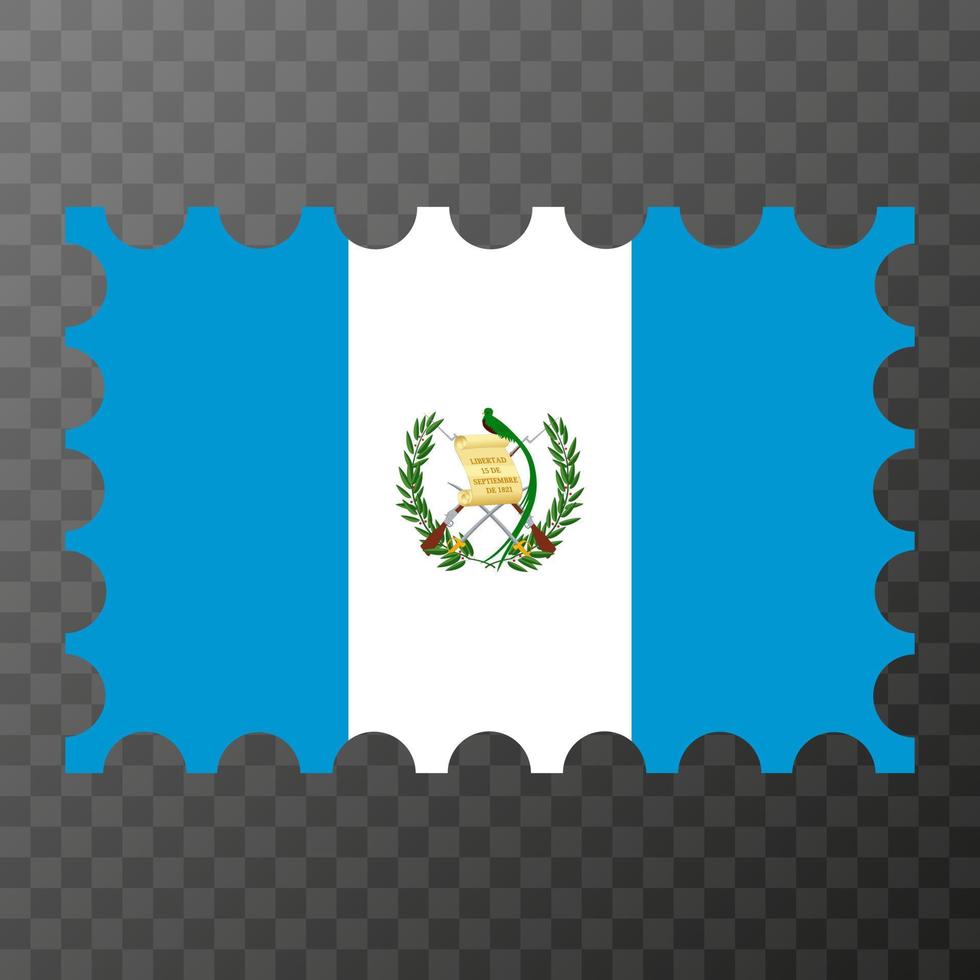 port postzegel met Guatemala vlag. vector illustratie.