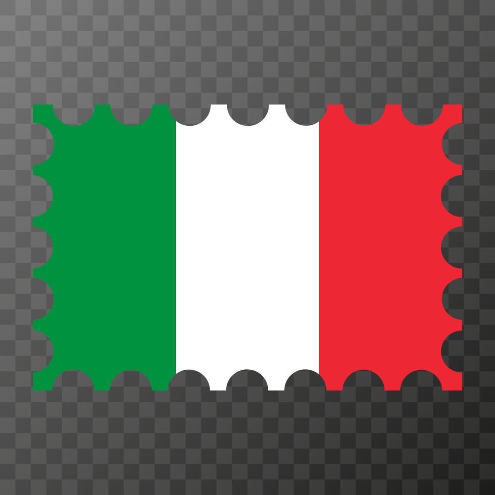 port postzegel met Italië vlag. vector illustratie.