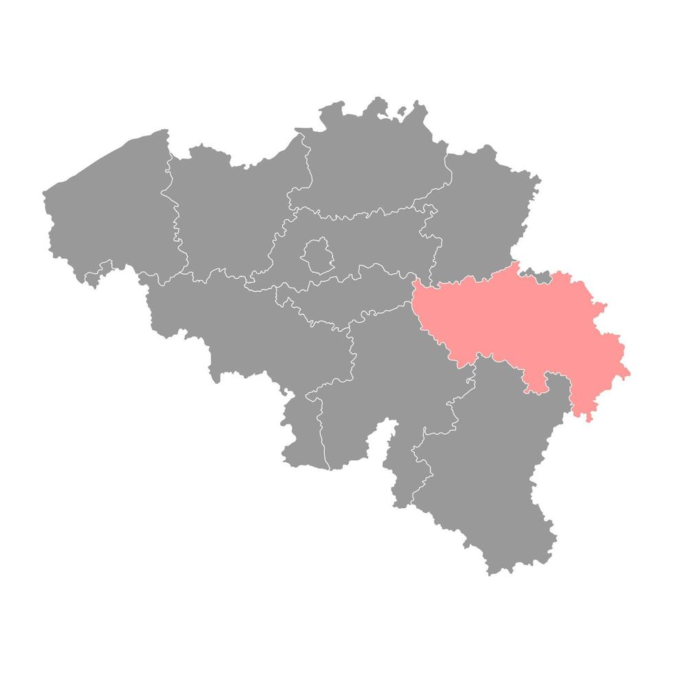 Luik provincie kaart, provincies van belgië. vector illustratie.