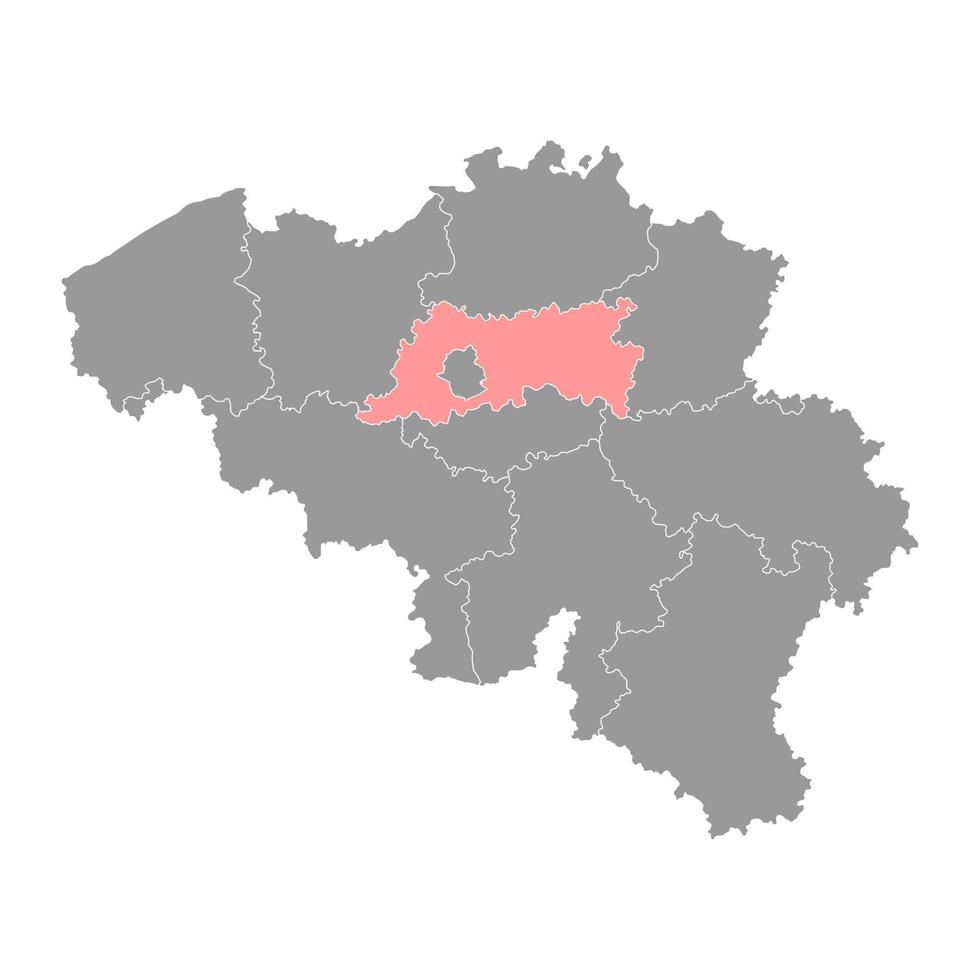 Vlaams brabant provincie kaart, provincies van belgië. vector illustratie.