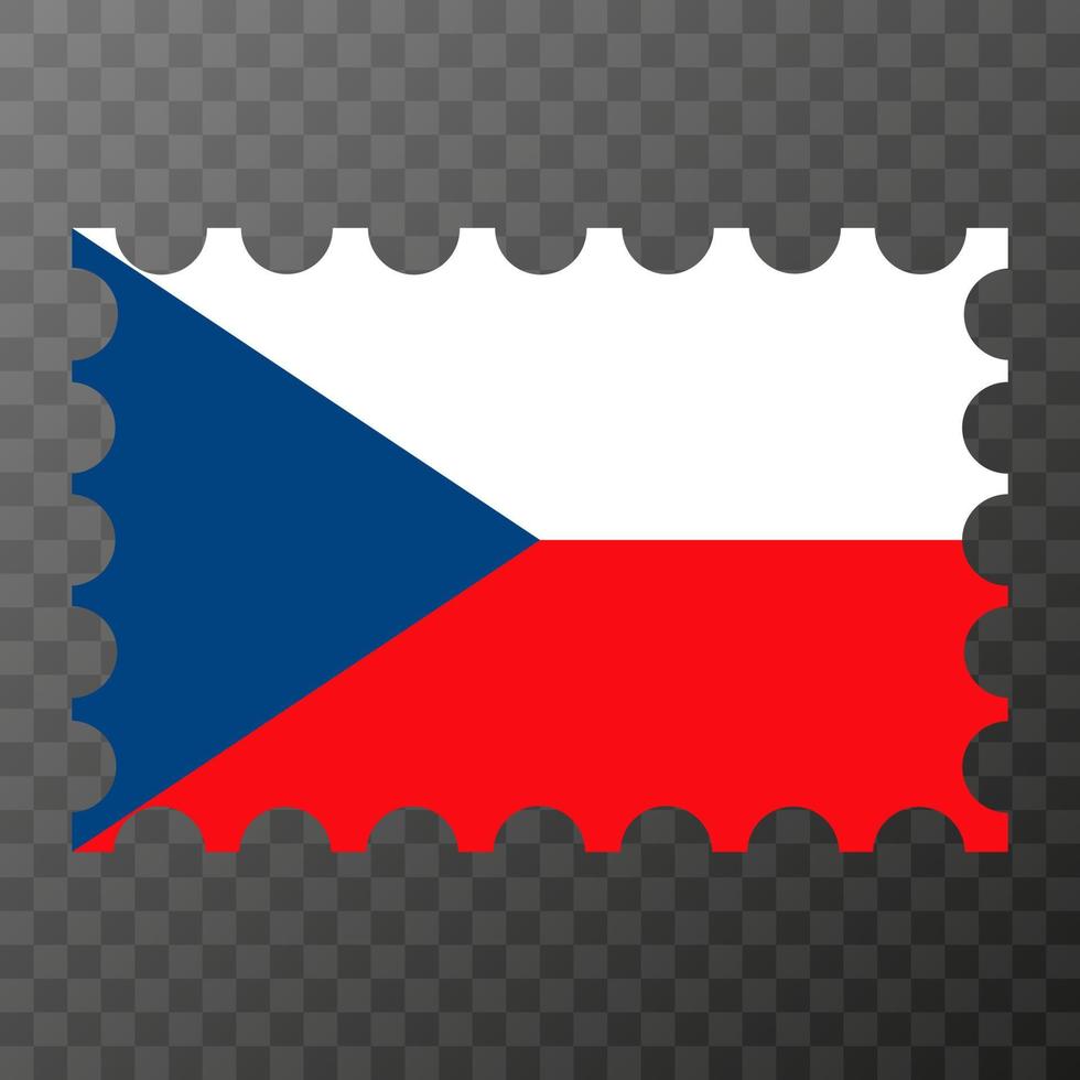 port postzegel met Tsjechisch republiek vlag. vector illustratie.