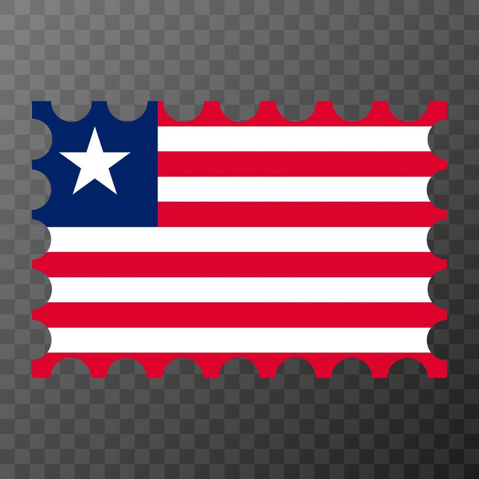 port postzegel met Liberia vlag. vector illustratie.