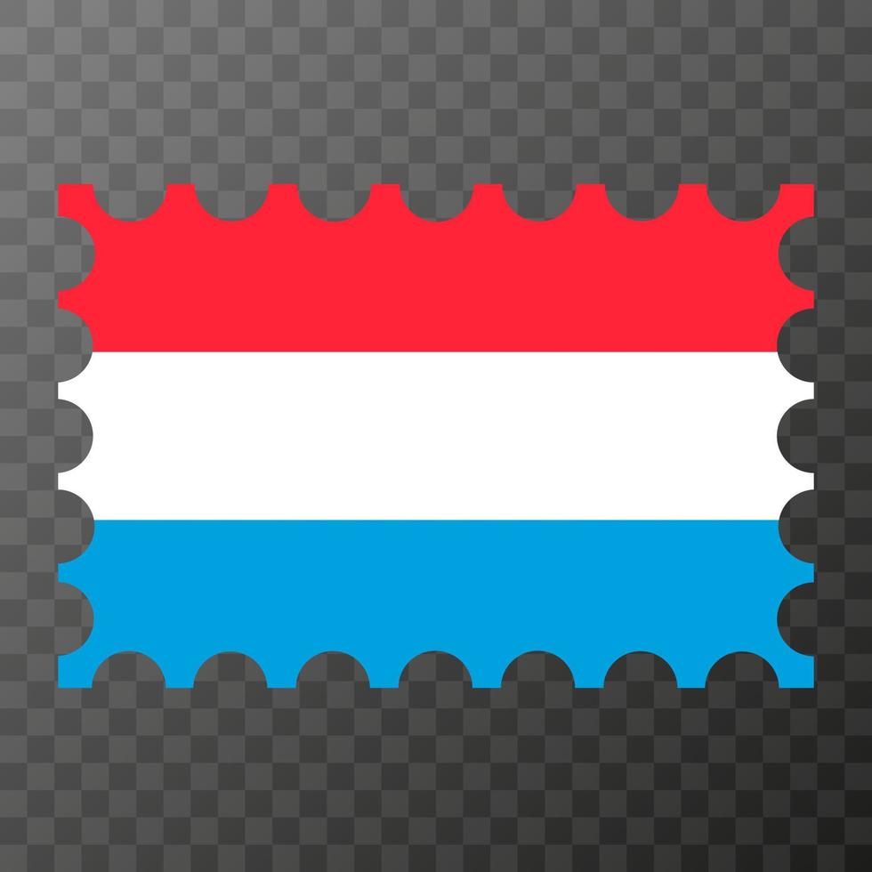 port postzegel met Luxemburg vlag. vector illustratie.