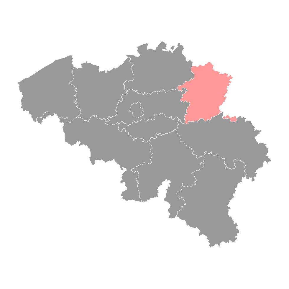 limburg provincie kaart, provincies van belgië. vector illustratie.